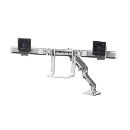 Ergotron HX Desk Dual Monitor Arm Mount - Polished Aluminium