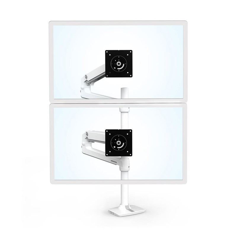 Ergotron LX Dual Stacking Arm - Tall Pole (White)