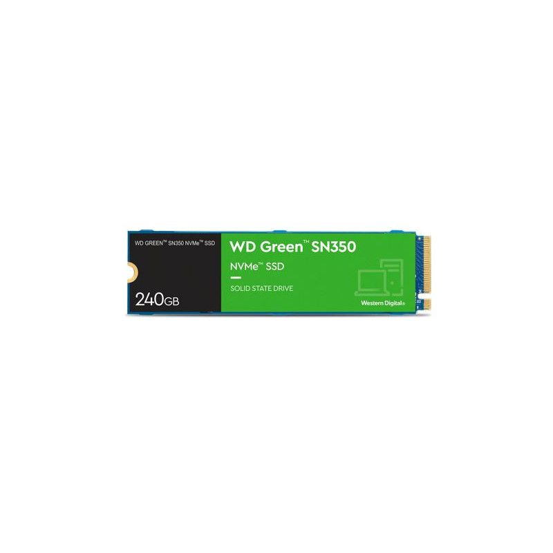 Western Digital WD Green SN350 1TB M.2 NVMe SSD 3200MB/s 2500MB/s R/W 80TBW 340K/380K IOPS1M hrs MTTF 3yrs wty