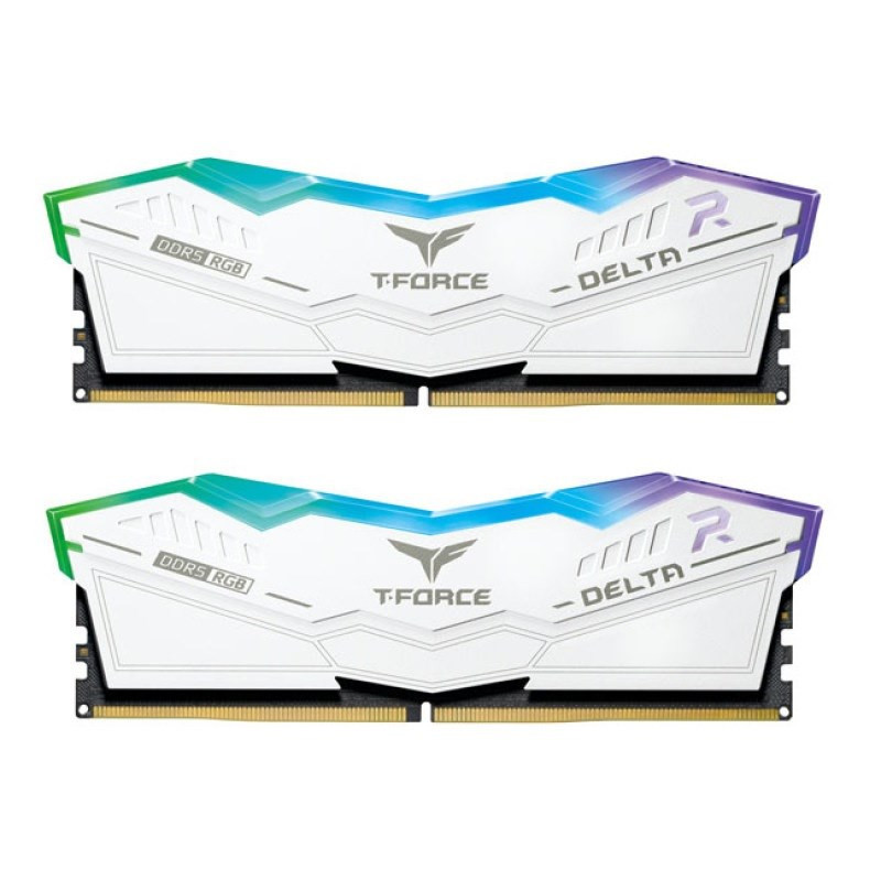 Team T-Force Delta RGB 32GB (2x 16GB) DDR5 6400MHz U-DIMM Memory - White