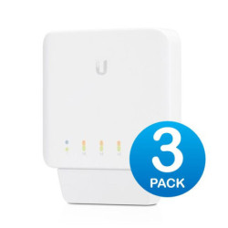 Ubiquiti USW Flex 3 Pack- Managed - Layer 2 Gigabit switch with auto-sensing 802.3af PoE support. 1x PoE In - 4x PoE Out