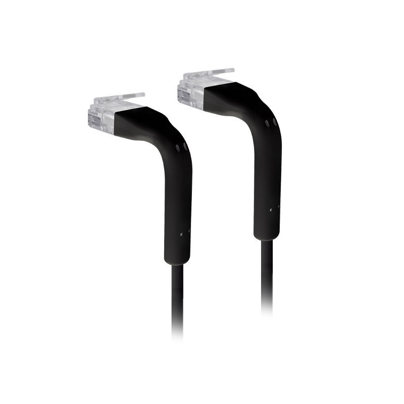 Ubiquiti UniFi Patch Cable .22m Black - Both End Bendable to 90 Degree - RJ45 Ethernet Cable - Cat6 - Ultra-Thin 3mm Diameter U-