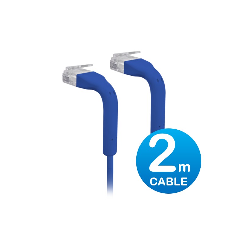 Ubiquiti UniFi Patch Cable 2m Blue - Both End Bendable to 90 Degree - RJ45 Ethernet Cable - Cat6 - Ultra-Thin 3mm Diameter U-Cab