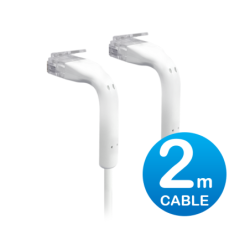 Ubiquiti UniFi Patch Cable 2m White - Both End Bendable to 90 Degree - RJ45 Ethernet Cable - Cat6 - Ultra-Thin 3mm Diameter U-Ca