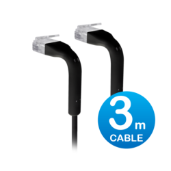 Ubiquiti UniFi Patch Cable 3m Black - Both End Bendable to 90 Degree - RJ45 Ethernet Cable - Cat6 - Ultra-Thin 3mm Diameter U-Ca