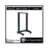 LDR Flat Packed 22U 2-Post Open Frame Rack - Black Metal Construction