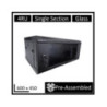 LDR Assembled 4U Wall Mount Cabinet (600mm x 450mm) Glass Door - Black Metal Construction - Top Fan Vents - Side Access Panels