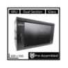 LDR Assembled 6U Hinged Wall Mount Cabinet (600mm x 550mm) Glass Door - Black Metal Construction - Top Fan Vents - Side Access P
