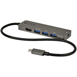 StarTech USB C Multiport Adapter - USB-C to HDMI 2.0b 4K 60Hz (HDR10) - 100W Power Delivery Pass-Through - 4-Port USB 3.0 Hub - 