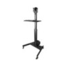 StarTech Mobile Workstation Cart with Monitor Mount - CPU/PC Holder - Keyboard Tray - Ergonomic Height Adjustable Desktop Comput