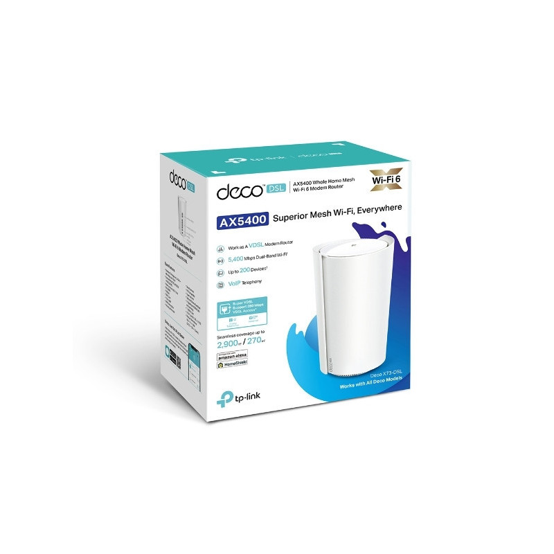 TP-Link Deco X73-DSL AX5400 VDSL2 Dual Band Whole Home Mesh Wi-Fi 6 Modem Router