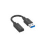 Cygnett Essential 10cm USB-A Male to USB-C Female Cable Adapter - Black (CY3321PCUSA) - High speed 5GBPS - Compact - lightweight