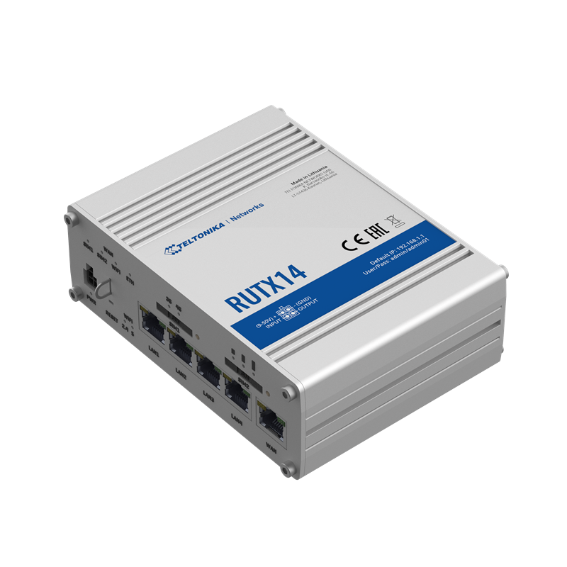 Teltonika RUTX14 - Instant LTE Failover | Reliable and Secure CAT12 4G LTE Router/Firewall with Dual Band WiFi 802.11ac - GNSS/G