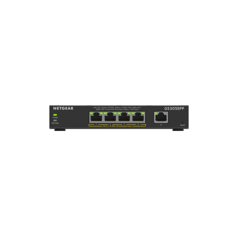 Netgear 5-Port Gigabit Ethernet High Power PoE+ Plus Switch
