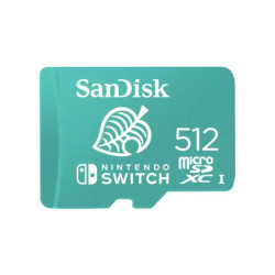 SanDisk And Nintendo Cobranded MicroSDxc - Sqxao - 512GB - U3 - C10 - Uhs-1 - 100Mb/S R - 90Mb/S W - 3X5 - Lifetime Limited