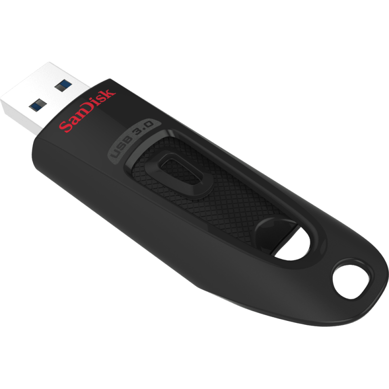 SanDisk Ultra USB 3.0 Flash Drive - Cz48 128GB - USB3.0 - Black - Stylish Sleek Design - 5Y
