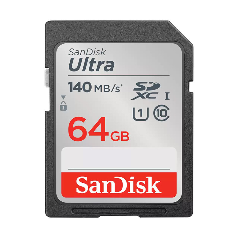 SanDisk Ultra 64GB SDHC SDXC UHS-I Memory Card 140MB/s Full HD Class 10 Speed Shock Proof Temperature Proof Water Proof X-Ray Pr