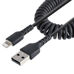 StarTech 50cm/20in USB to Lightning Cable - MFi Certified Coiled Cable
