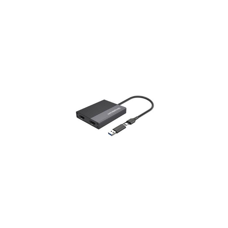 Simplecom DA369 USB 3.0 or USB-C to Dual 4K HDMI 2.0 Display Adapter for 2x 4K@60Hz Extended Screens