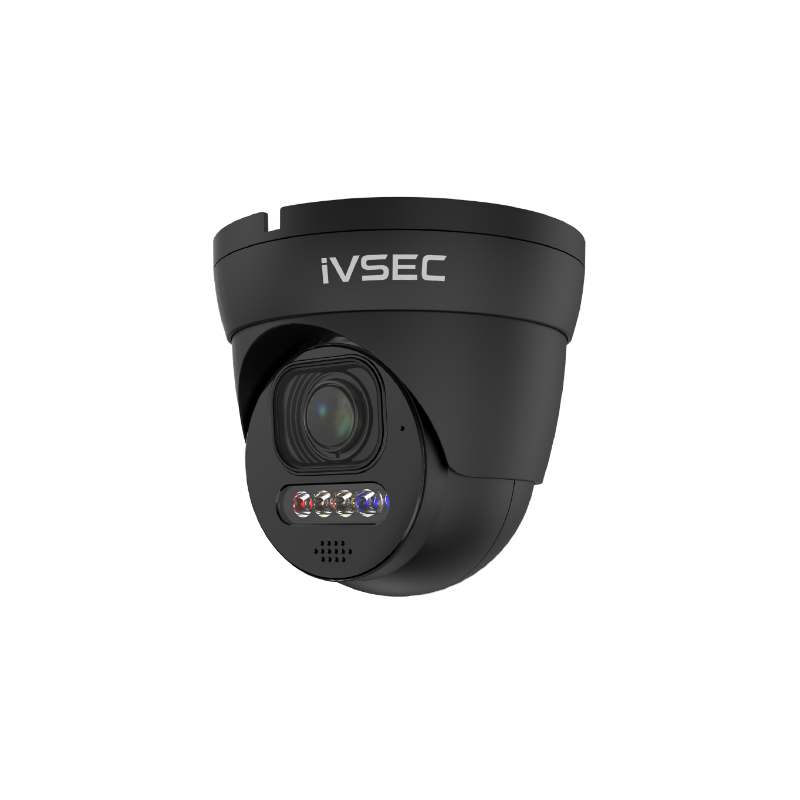 IVSEC TURRET IP CAMERA, 8MP, 2.8MM-12MM MOTORISED LENS, 25 FPS, POE, IP66, ADV DET, BLACK NC512ADX-BLK