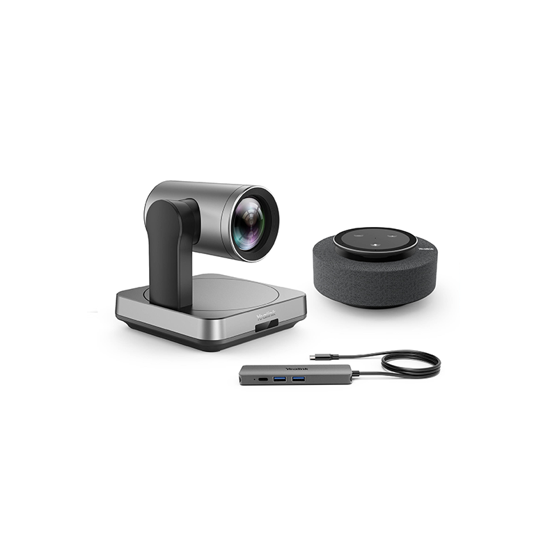 Yealink UVC84 BYOD Teams Video Conference Kit For Large Rooms, 1x UVC84, MSpeaker II, 2x VCM34 Microphones