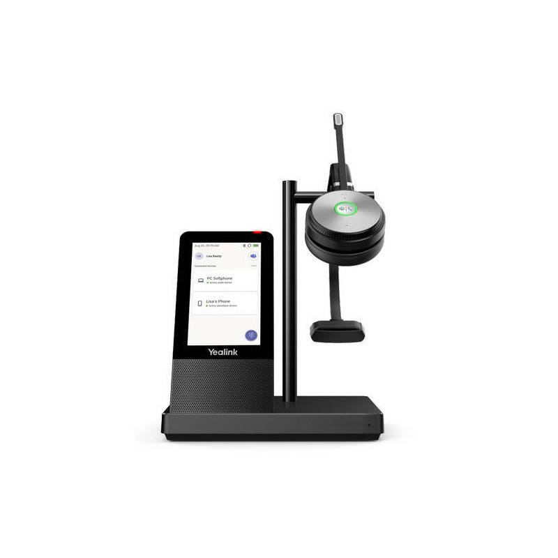 Yealink WH66 Mono Teams Edition DECT Wirelss Headset With 4in Touch Screen - Busylight On Headset - Leather Ear Cushions - 1 x U
