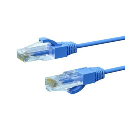 1m CAT6A THIN U/UTP LSZH 28 AWG RJ45 Network Cable | 10 Pack Blue