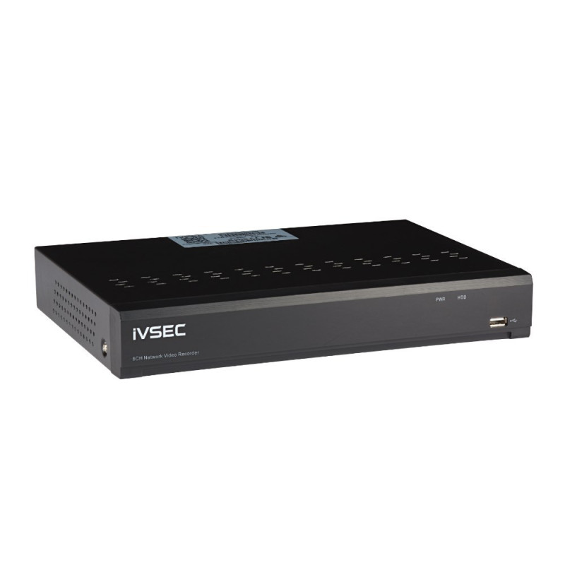 IVSEC NR308XC NVR, 8 CHANNELS, 12MP, 8 x POE PORTS, 1 BAY, H265, 4K HDMI, IVSNR308XC