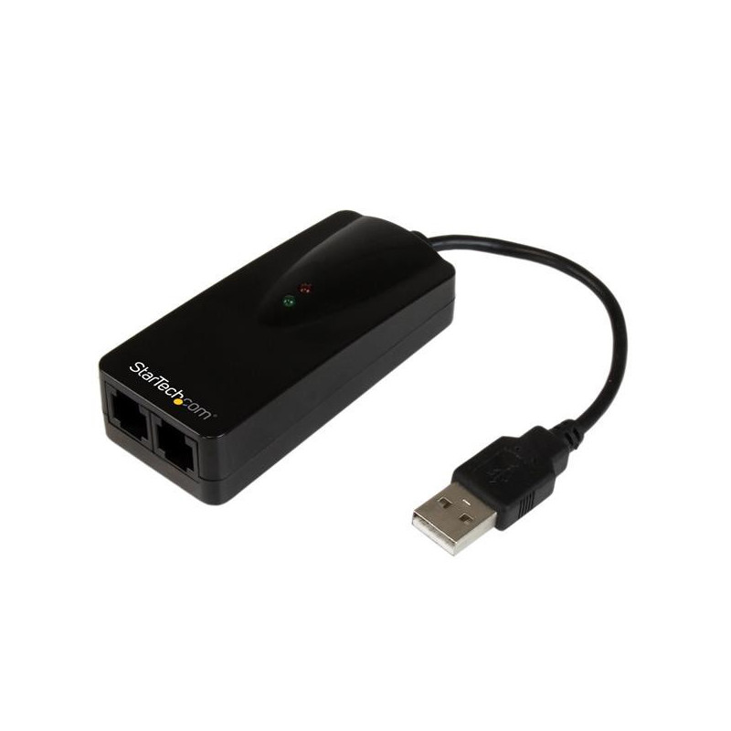 StarTech USB to 2-port 56K Fax Modem - Hardware Based Dial-up Modem