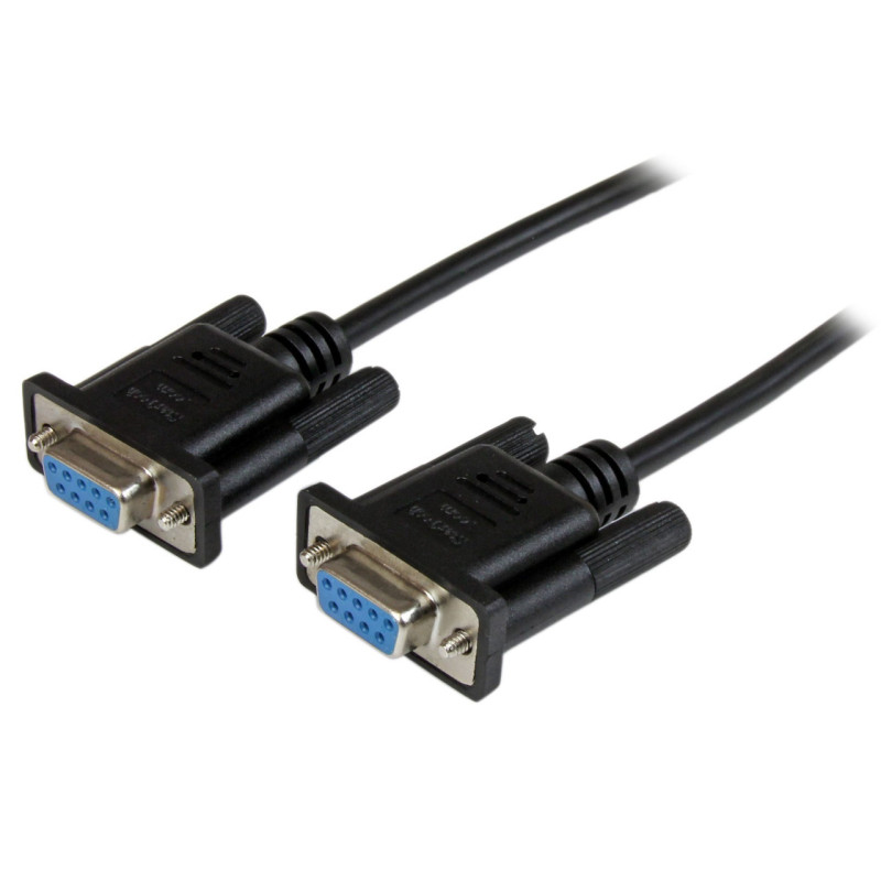 StarTech 2m Female to Female RS232 Serial Null Modem Cable - Black