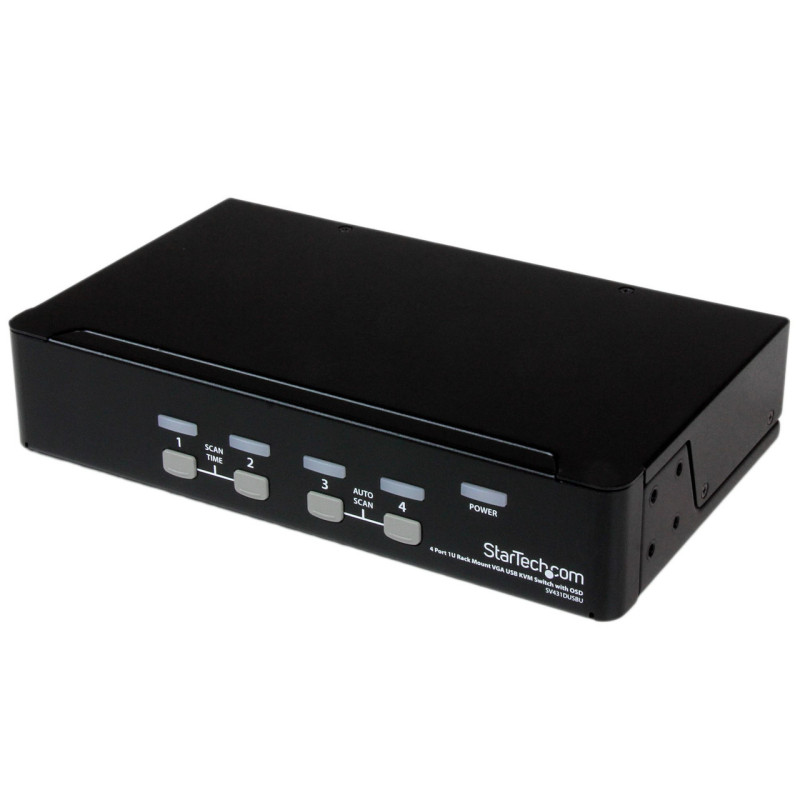 StarTech 4 Port 1U Rackmount USB KVM Switch with OSD