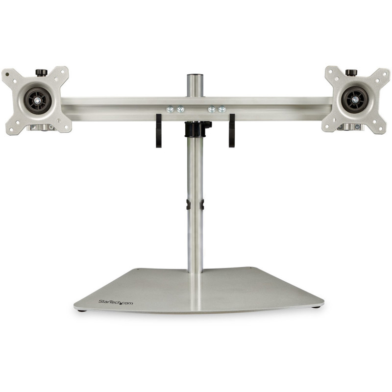 StarTech Dual-Monitor Stand - Horizontal - Silver - Adjustable