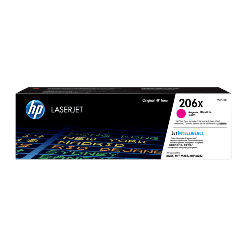 HP 206X Magenta Toner - High Yield - Approx 2.45K Pages - For M283 - M255 Printers