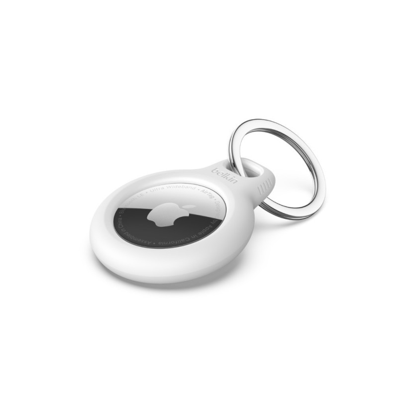 SECURE HOLDER KEYRING FOR AIRTAG - WHT