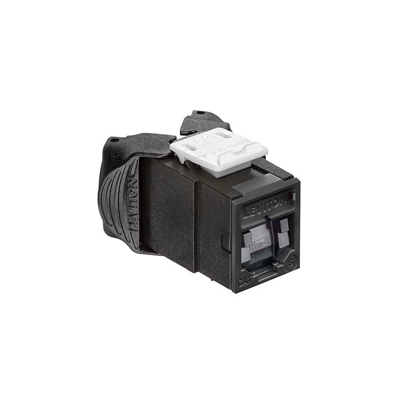 LEVITON | Atlas-X1™ Cat 6 UTP QUICKPORT™ Jack with Shutters | Black
